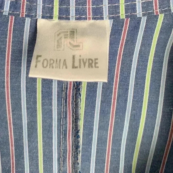 Vintage Forma Livre Women's Shirt Size Medium Stripes Button Down - Picture 2 of 7